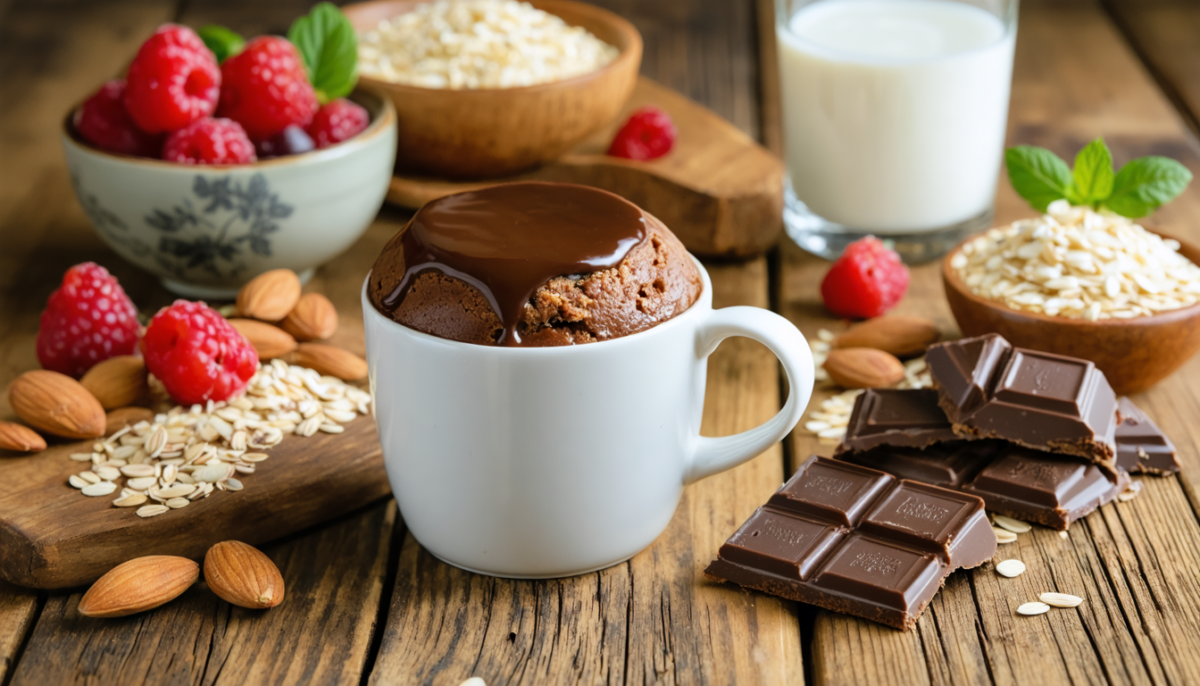 découvrez notre recette saine et rapide de mug cake au chocolat, ultra simple à réaliser pour un dessert gourmand en quelques minutes.